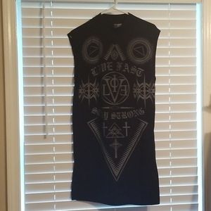 Geometric Grunge Cross Pattern H&M Mini Dress